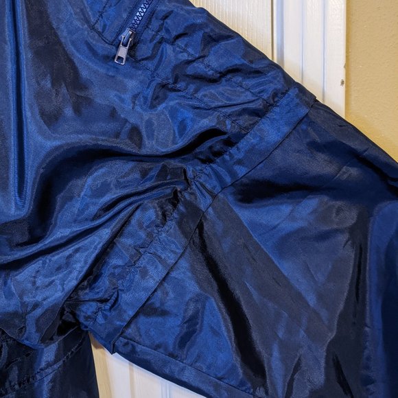 AST Sportswear Vintage Lined Blue Satin Coaches Jacket w/Pockets - size 6XL - Picture 6 of 12